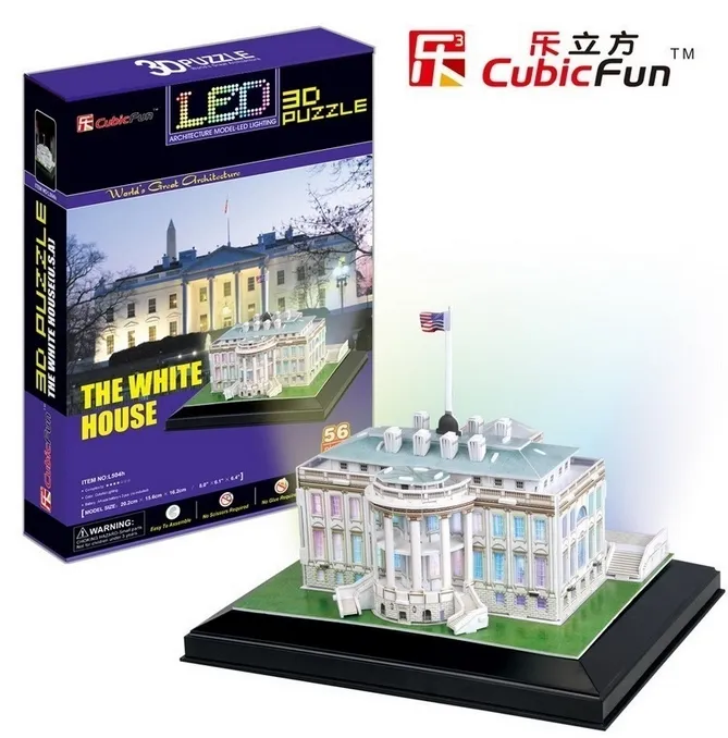 3D Puzzle mit LED - Weißes Haus, Washington