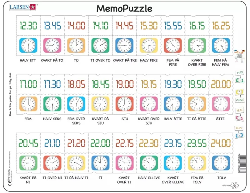 Rahmenpuzzle - MemoPuzzle (auf Norwegisch)