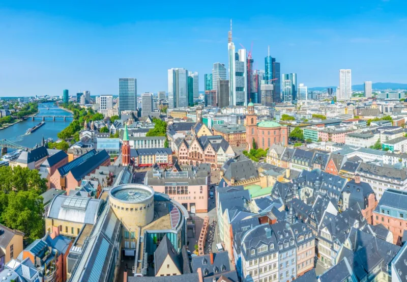 Luftaufnahme von Frankfurt, Deutschland