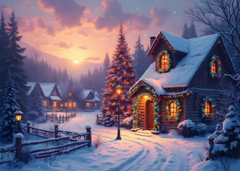 Cottage zur Weihnachtszeit
