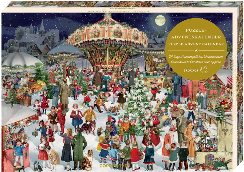 Puzzle Adventskalender - Nostalgischer Weihnachtsmarkt