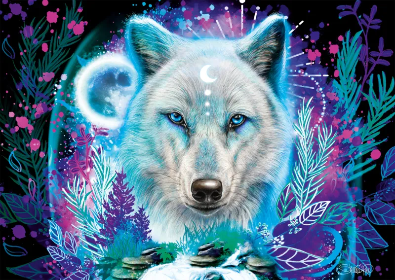 Neon Arktis-Wolf