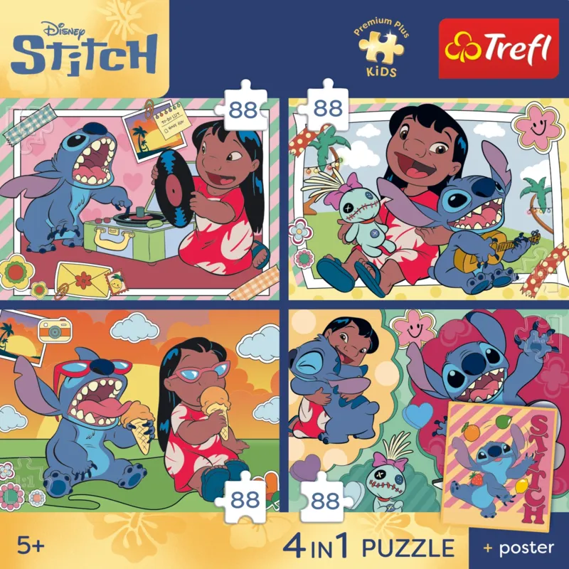 4 Puzzles - Space Stitch + 1 Poster