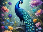 Flowers & Peacock
