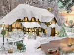 Minipuzzle - Haus im Schnee