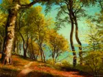 Peder Mørk Mønsted - Birch Trees at a Coast